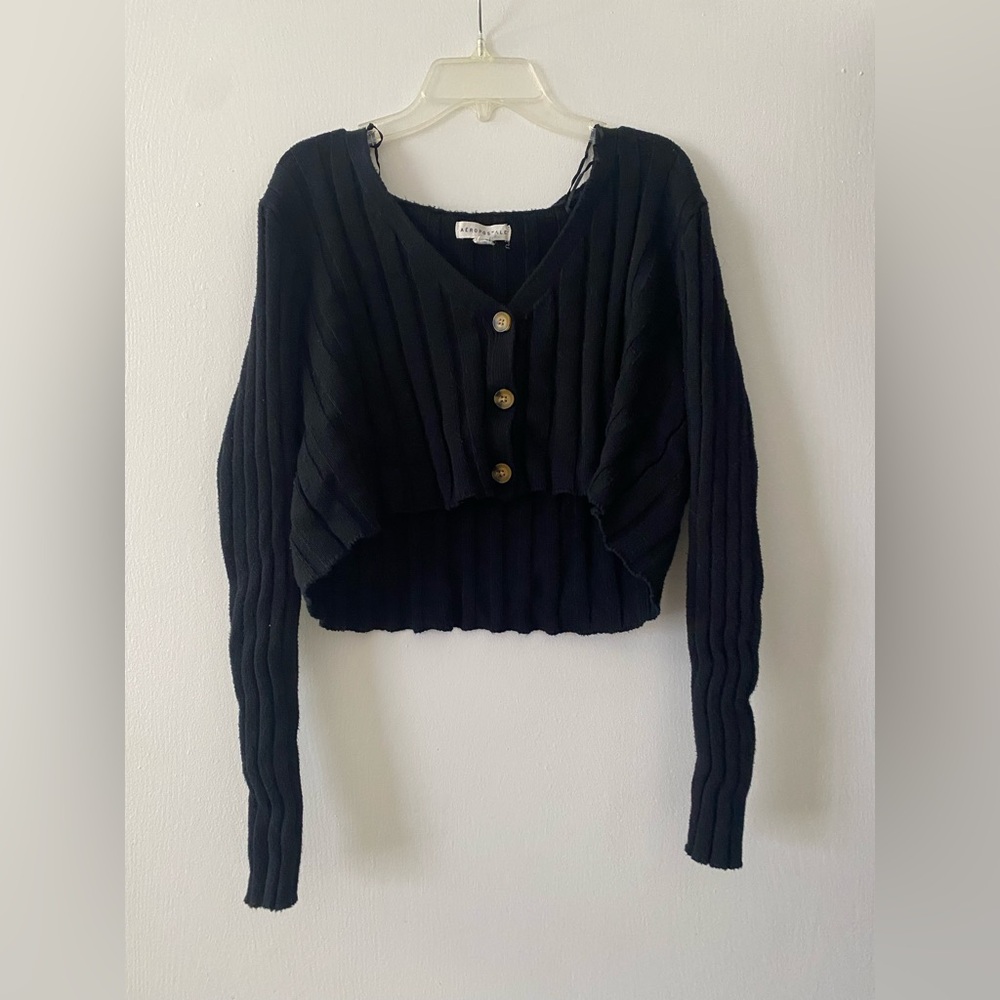 Ribbed V-Neck Cardigan